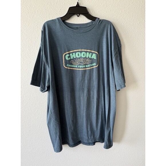 Choona Men's Short Sleeve Graphic T-Shirt Blue Size XL Crew Neck - Picture 1 of 3